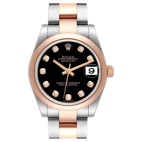 rolex day just oro rosa e acciaio quadrante nero|rolex datejust 2021.